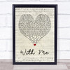 Sum 41 With Me Script Heart Song Lyric Quote Print