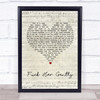 Tenacious D Fuck Her Gently Script Heart Song Lyric Quote Print