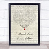 The Beatles I Should Have Known Better Script Heart Song Lyric Quote Print