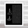 Counting Crows Anna Begins Black Script Song Lyric Quote Print
