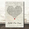 Thompson Twins Hold Me Now Script Heart Song Lyric Quote Print