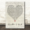 Tim McGraw Humble And Kind Script Heart Song Lyric Quote Print