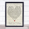 I Don't Want To Know Fleetwood Mac Script Heart Quote Song Lyric Print