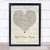 Ash Girl From Mars Script Heart Quote Song Lyric Print