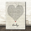 Ashanti Baby Script Heart Quote Song Lyric Print