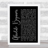David Bowie Absolute Beginners Black Script Song Lyric Quote Print
