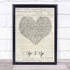 Coldplay Up&Up Script Heart Quote Song Lyric Print