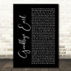 Dixie Chicks Goodbye Earl Black Script Song Lyric Quote Print