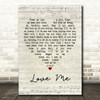 Elvis Presley Love Me Script Heart Quote Song Lyric Print