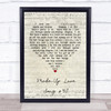 Guillemots Made-Up Love Song #43 Script Heart Quote Song Lyric Print