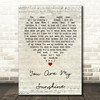 Johnny Cash You Are My Sunshine Script Heart Quote Song Lyric Print