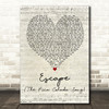 Rupert Holmes Escape (The Piña Colada Song) Script Heart Quote Song Lyric Print