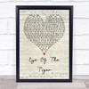 Survivor Eye Of The Tiger Script Heart Quote Song Lyric Print