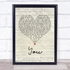 Ten Sharp You Script Heart Quote Song Lyric Print