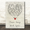 Never Going Back Again Fleetwood Mac Script Heart Quote Song Lyric Print