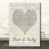 Adele One And Only Script Heart Song Lyric Quote Print