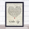 Arcade Fire Wake Up Script Heart Song Lyric Quote Print