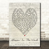 Blowin' In The Wind Bob Dylan Script Heart Quote Song Lyric Print