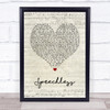 Dan + Shay Speechless Script Heart Song Lyric Quote Print