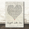 Eli Young Band Angel Like You Script Heart Song Lyric Quote Print