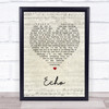 Incubus Echo Script Heart Song Lyric Quote Print