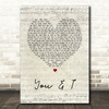 John Legend You & I Script Heart Song Lyric Quote Print
