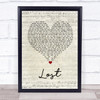 Michael Buble Lost Script Heart Song Lyric Quote Print