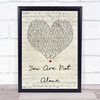 Michael Jackson You Are Not Alone Script Heart Song Lyric Quote Print