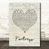 Queens of the Stone Age Fortress Script Heart Song Lyric Quote Print