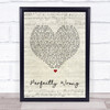 Shawn Mendes Perfectly Wrong Script Heart Song Lyric Quote Print