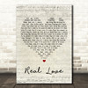 The Beatles Real Love Script Heart Song Lyric Quote Print