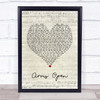 The Script Arms Open Script Heart Song Lyric Quote Print