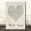 Celine Dione Think Twice Script Heart Song Lyric Quote Print