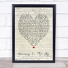 Dani And Lizzy Dancing In The Sky Script Heart Song Lyric Quote Print