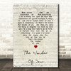 Elvis Presley The Wonder Of You Script Heart Song Lyric Quote Print