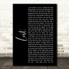 Michael Buble Lost Black Script Song Lyric Quote Print