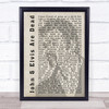 George Michael John & Elvis Are Dead Shadow Song Lyric Quote Print