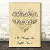 I'll Always Be Right There Vintage Heart Song Print