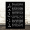 Oasis Don't Look Back In Anger Black Script Song Lyric Quote Print