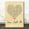 Roy Orbison You Got It Vintage Heart Quote Song Lyric Print