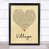 Cam Village Vintage Heart Quote Song Lyric Print