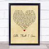 Elvis Presley All That I Am Vintage Heart Quote Song Lyric Print