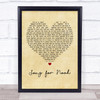 Frank Hamilton Song for Noah Vintage Heart Quote Song Lyric Print