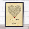 Guns N' Roses November Rain Vintage Heart Quote Song Lyric Print