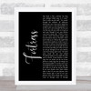 Queens of the Stone Age Fortress Black Script Song Lyric Quote Print