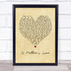 Jim Brickman A Mother's Love Vintage Heart Quote Song Lyric Print