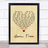 John Barry Born Free Vintage Heart Quote Song Lyric Print