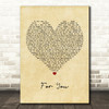 Liam Payne & Rita Ora For You Vintage Heart Quote Song Lyric Print