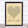 Little Mix Always Be Together Vintage Heart Quote Song Lyric Print