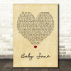 Rod Stewart Baby Jane Vintage Heart Quote Song Lyric Print